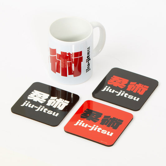 Bushido Coaster White Red on Black