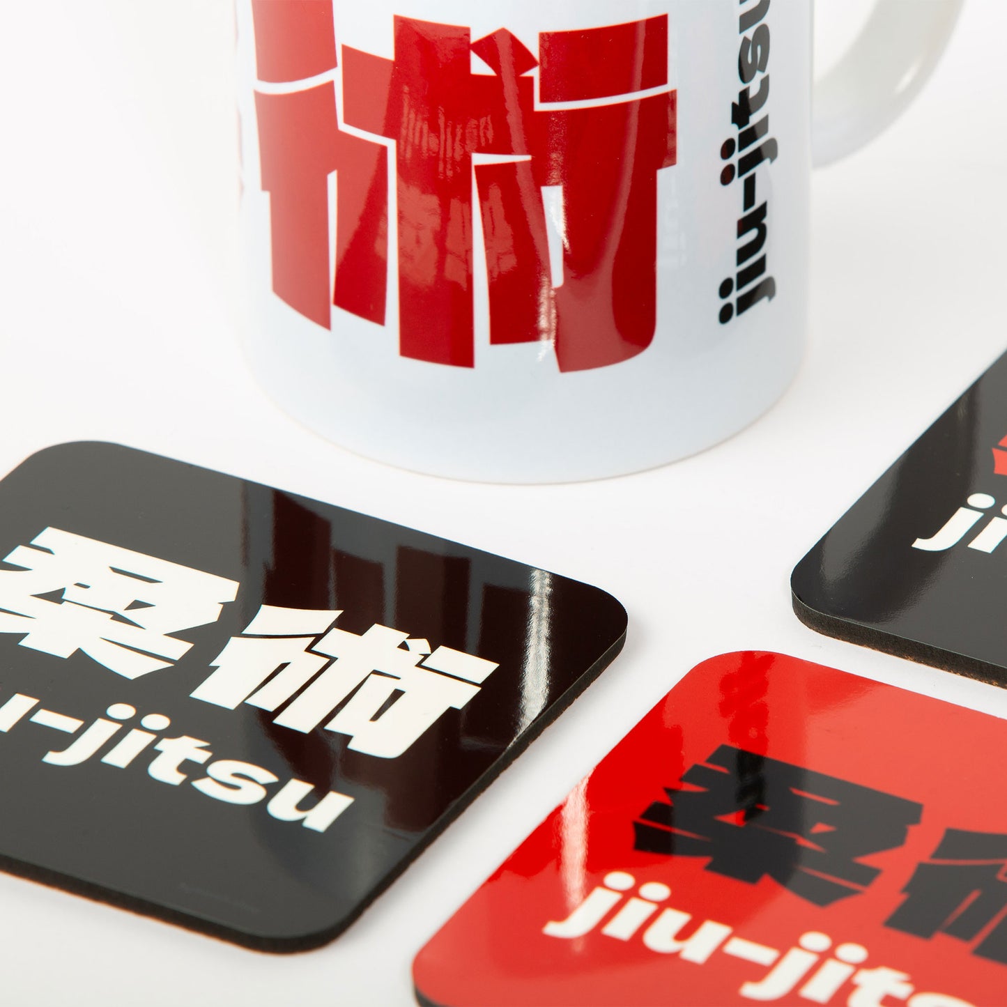 Bushido Coaster White Red on Black