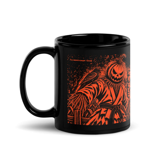 No Rest for the Wristlocked black BJJ Halloween mug, handle on left