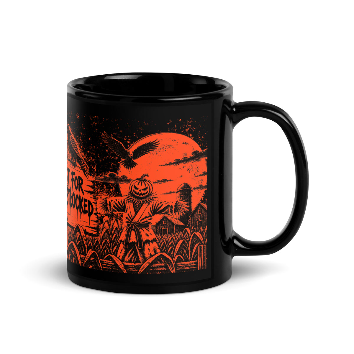 No Rest for the Wristlocked black BJJ Halloween mug, handle on right